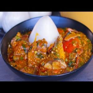 Banku with Okro