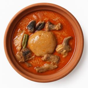 Kokonte with Groundnut Soup